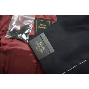 Sartoria Partenopea Black Wool 2 Pc Suit Jacket Pants 46L NEW